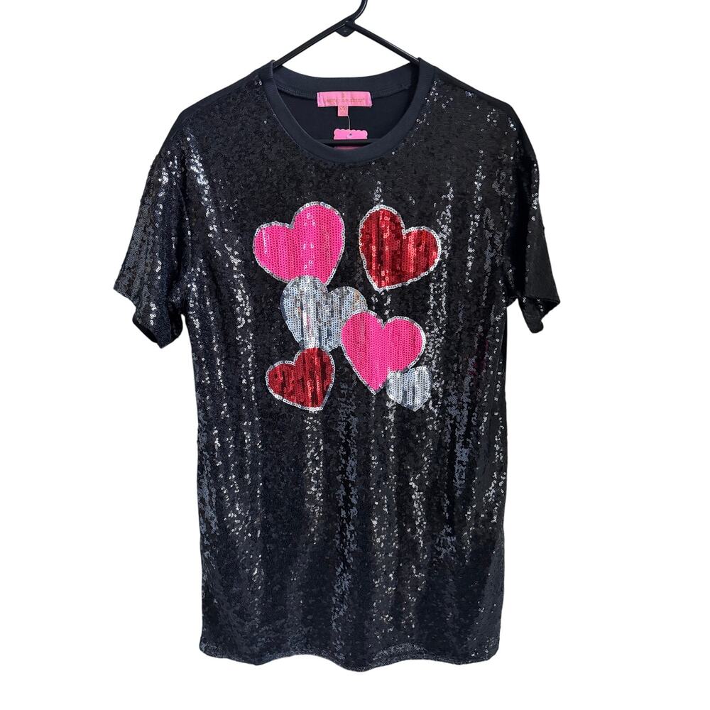 Sequin Hearts Football Jersey Dress Simply Southern Size S/M